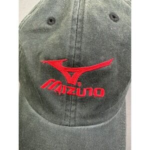 Mizuno Running Hat Black Red Embroidered Logo Japanese Katakana Adjustable Cap